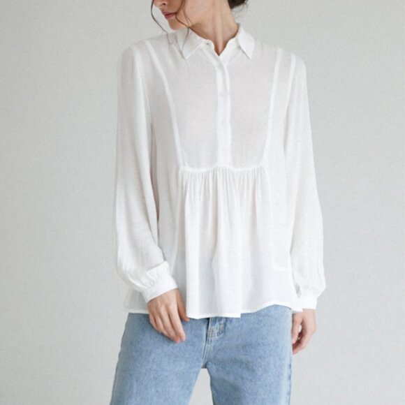 J.Jill bib front silk blend button front top szM - Picture 1 of 13